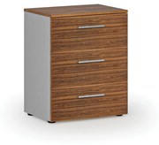 Kancelárska komoda k stolu PRIMO GRAY, 740 x 600 x 420 mm, sivá/orech