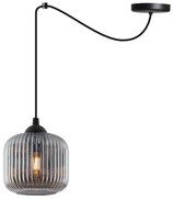 Závesné svietidlo Riffle Spider, 1x grafitové sklenené tienidlo