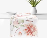 Goldea behúň na stôl 100% bavlnené plátno deluxe - akvarelové kvety 20x120 cm