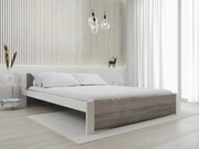 Posteľ IKAROS 120 x 200 cm, biela/dub hľuzovka Rošt: S latkovým roštom, Matrac: Matrac DELUXE 10 cm