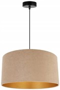 Závesné svietidlo Mediolan, 1x tmavobéžové/zlaté textilné tienidlo, (fi 40cm)