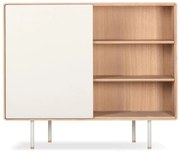 Nízka komoda z dubového dreva v bielo-prírodnej farbe 118x100 cm Fina – Gazzda