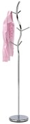 Věšák stojanový, výška 180 cm, kovová chromovaná konstrukce, nosnost 10 kg