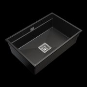 Gamma Decor 7050, 1-komorový granitový drez 700x470x220 mm, čierna, GMA-ZLE000107