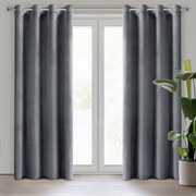 ZATEMŇOVACÍ ZÁVES NA KRÚŽKOCH DARLA SADA 2KS 140X250 CM GRAFITOVÁ