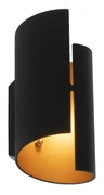 Chytrá nástenná lampa čierna so zlatým vnútorným priestorom vrátane Wifi G9 - Faldo