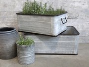 2ks dekoračné plechové zinkové antik obaly na kvetináče - 58*36*24 cm