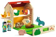 Prenosná drevená farma so zvieratkami