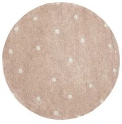 Svetloružový prateľný ručne tkaný bavlnený detský koberec ø140 cm Round Dot Rose – Lorena Canals