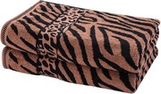 Súprava 2 ks žakárových osušiek ZEBRA hnedá 70 x 140 cm