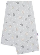 NEW BABY Bavlnená plienka s potlačou New Baby sivá malé medvedíky