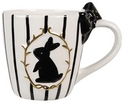 Čiernobiely keramický hrnček Black&White Bunny - 14*9*10 cm / 350 ml
