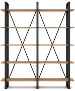 Čierny/prírodný regál v dekore duba 150x180 cm Aviva – Marckeric