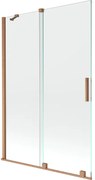 Mexen Velar, 2-krídlová posuvná vaňová zástena 120 x 150 cm, 8mm číre sklo, medená matná, 896-120-000-01-65