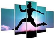 Obraz skákajúce siluety ženy (150x105 cm)