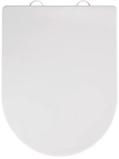 Biele WC sedadlo s jednoduchým zatváraním Wenko Calla, 47 × 35,5 cm