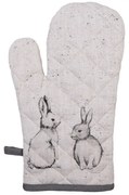 Oven Mitt 18x30 Cm Beige Grey Cotton Rabbit - 18*30 cm