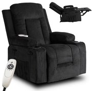 Masážne polohovateľné kreslo ARIEN čierny menšester - vintino.sk