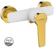 Kuchinox Alanis, nástenná sprchová batéria, biela-zlatá lesklá, LAV-BQI_640G