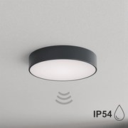 BRILAGI - Kúpeľňové stropné svietidlo s pohybovým senzorom CLARE 3xE27/24W/230V priemer 40 cm antracit IP54