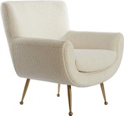 Krémové kreslo z textílie buklé Vinstra – Light &amp; Living