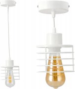 BERGE LED stropná závesná lampa s pružinou biela