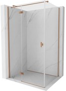 Mexen Mist H T, sprchový kút s výklopnými dverami ľavý 75 x 70 cm, číre sklo, medená matná, 8A5T-075-070-65-00-L