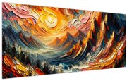 Obraz - Hory zalité slnkom (120x50 cm)