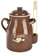 Nakladací hrniec Kyseláč 6 l so žliabkom a kliešťami – keramický hrniec na utopencov.