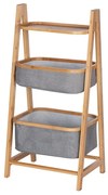 Sivo-hnedý bambusový kúpeľňový regál 44x91 cm Bahari - Wenko
