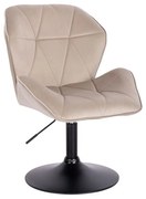 LuxuryForm DESIGN Stolička MILANO MAX VELUR na čiernom tanieri - latte