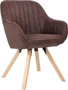 Jedálenská stolička Chrissy, nugátovo hnedá vintage látka%