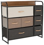 Komoda s látkovými zásuvkami HAZEL TYPE 3, hnedá, XL