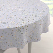 Biante Bavlnený okrúhly obrus Sandra SA-617 Margarétky na svetlo modrom Ø 50 cm