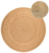 Obojstranný jutový okrúhly koberec v prírodnej farbe ø 140 cm Braided – Hanse Home