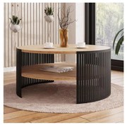 Konferenčný stolík FIKOLI 40x75 cm čierna/zlatý dub