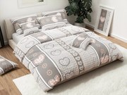 Krepové obliečky HEART RETRO sivá hotelová kapsa Rozmer obliečky: 70 x 90 cm | 140 x 200 cm