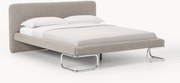 Buklé čalúnená posteľ s kovovými nohami Olina