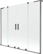 Mexen Velar L Duo, 2-krídlová posuvná vaňová zástena 180 x 150 cm, 8mm číre sklo, brúsený grafit, 896-180-003-02-66