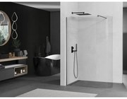 Mexen Kioto, sprchová zástena Walk-In 150 x 200 cm, 8mm číre sklo, grafitový profil, 800-150-101-66-06