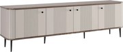 TV stolík Vespera 4D 187 cm - kašmírová / orech / čierne nožičky