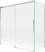 Mexen Rox, 2-krídlová posuvná vaňová zástena 160 + 70 x 150 cm, 8mm číre sklo, chrómový profil, 8C9-160-070-01-00