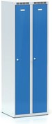 Kovová šatníková skrinka S7, 2-dverová, 1800 x 600 x 500 mm, demont, cylindrický zámok, modré dvere