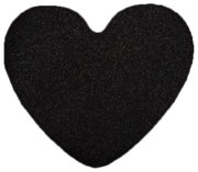 Kusový koberec Eton čierny srdce, 100x120 srdce, čierna, kuchyňa, Vopi