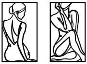 Kovová nástenná dekorácia 42x70 cm Minimalist Female – Wallity