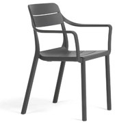 CASSIA ARMCHAIR záhradná stolička s podrúčkami basalto