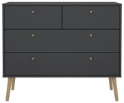 Antracitová nízka komoda 99x82 cm Bodo – Tvilum