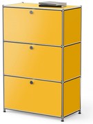 Kovová komoda »CN3« s výklopnými priečinkami, žltá
