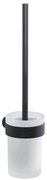 Gedy - Nástenná WC štetka PIRENEI matná čierna/sklo satén
