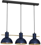 Luster na lanku ESTATE MINI 3xE27/15W/230V modrá